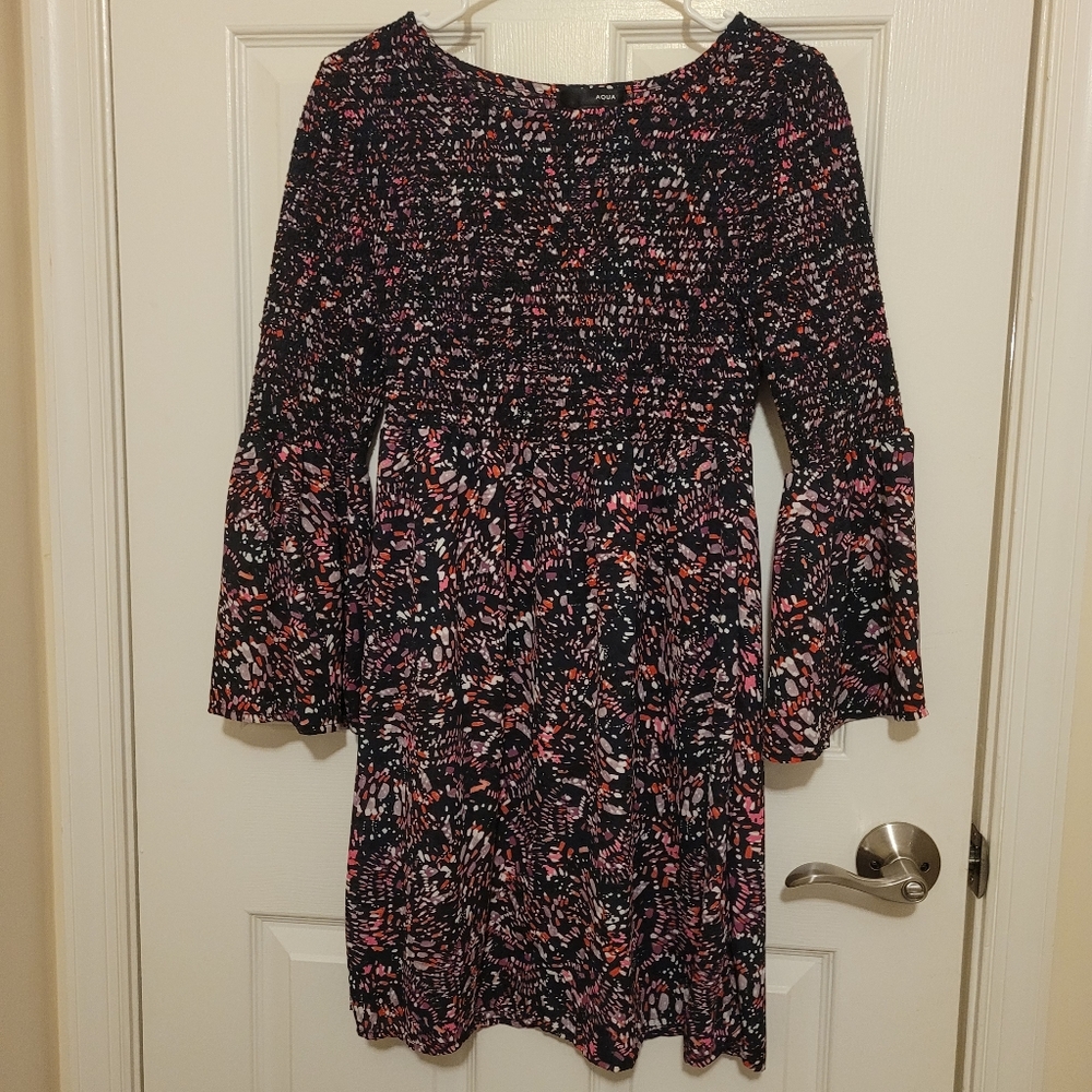 Aqua Bell Sleeve Dress